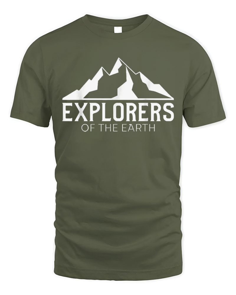 Nature-Themed Tshirts Explorers Of The Earth Color Milatary Green