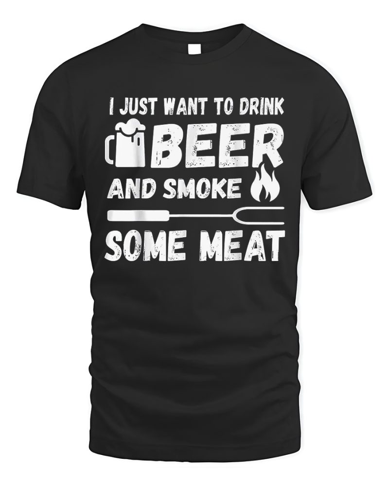 Culinary Art T-shirt Beer Smoke Some Meat Color Black