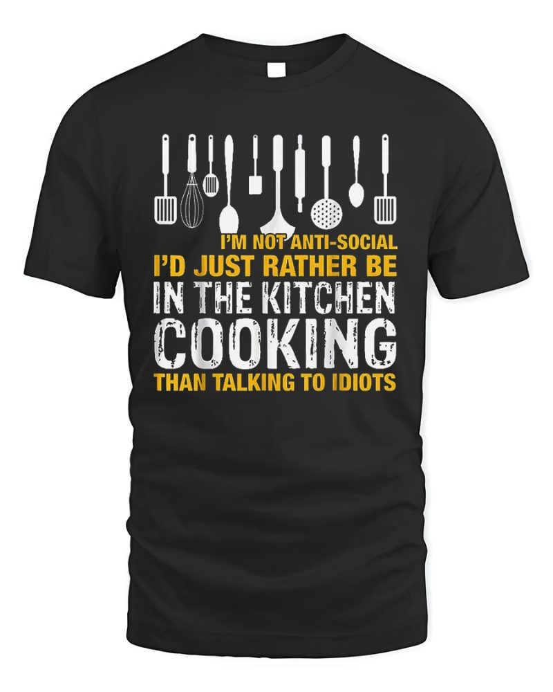 Foodie Inspired Graphics Tee I Like Cooking Color Black