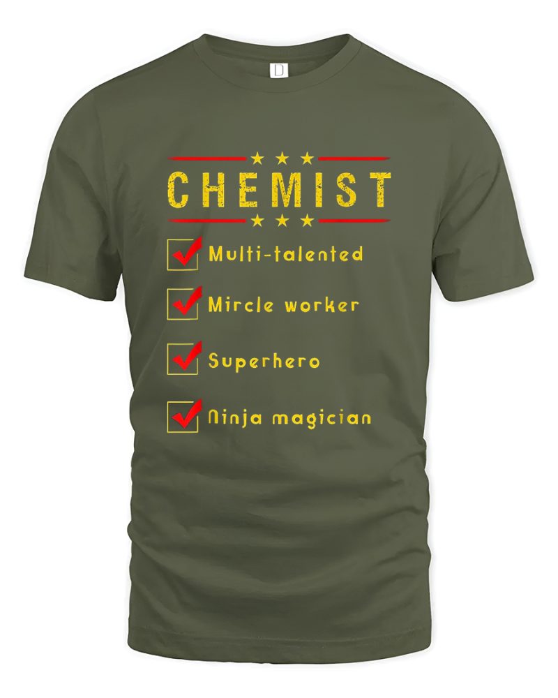 T-shirt Subject Inspiration Chemist Color Military Green