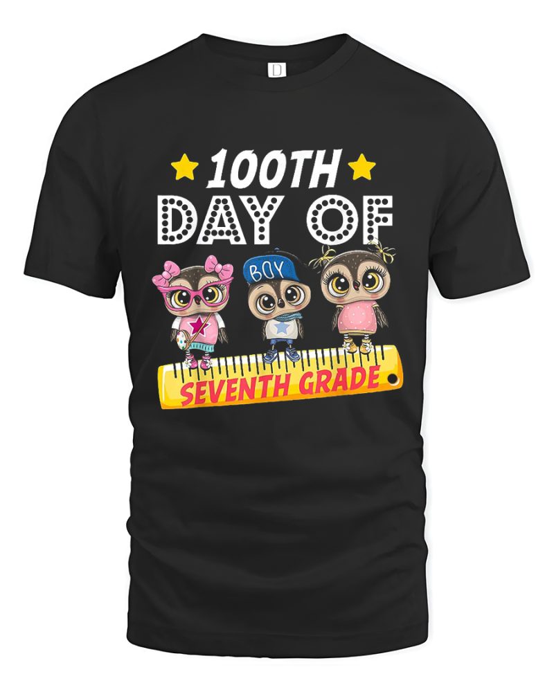 Educational Topic Tshirt 100th Day Of Seventh Grade Color Black
